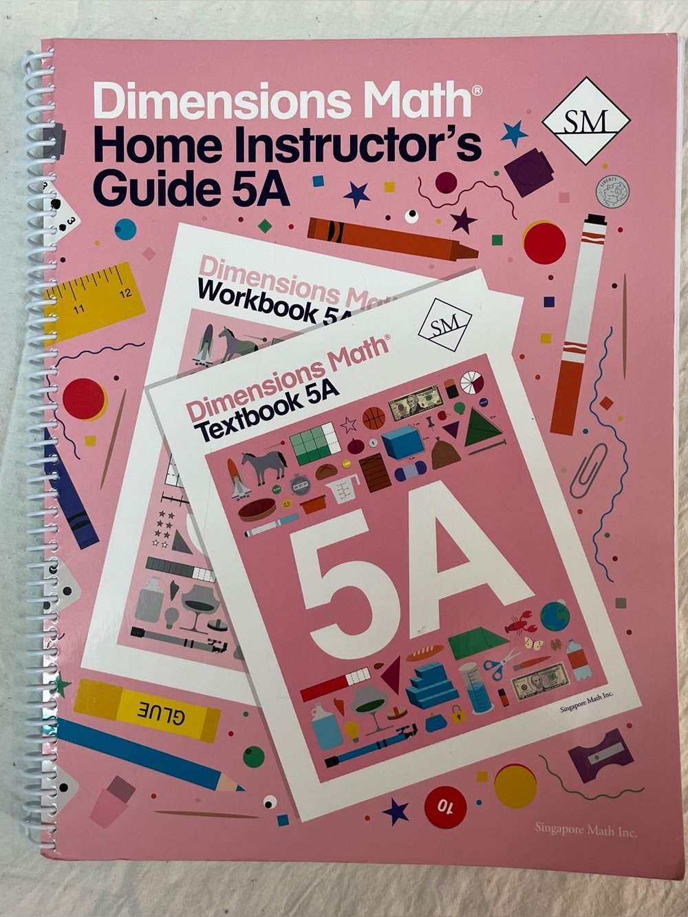 Dimensions Math Home Instructor's Guide 5A Singapore Homeschool Spiral Book